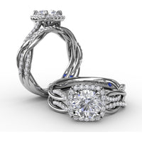 Twist Wedding Band with Pavé-Set Round Diamonds by Fana - 0.14 Carat Total Diamond Weight