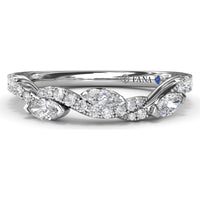 Twisted Band with Alternating Round and Marquise Diamonds by Fana - 0.52 Carat Total Diamond Weight