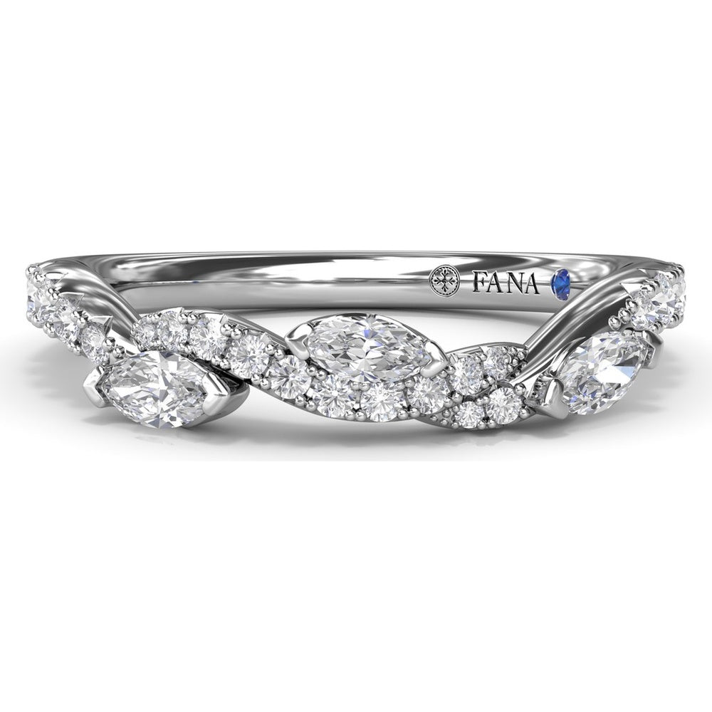 Twisted Band with Alternating Round and Marquise Diamonds by Fana - 0.52 Carat Total Diamond Weight