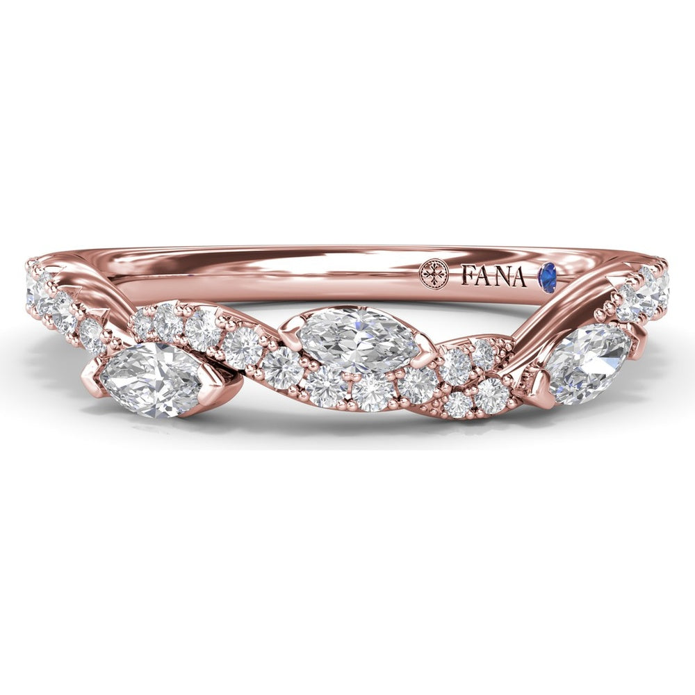 Twisted Band with Alternating Round and Marquise Diamonds by Fana - 0.52 Carat Total Diamond Weight