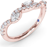 Twisted Band with Alternating Round and Marquise Diamonds by Fana - 0.52 Carat Total Diamond Weight