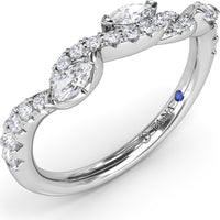 Twisted Band with Alternating Round and Marquise Diamonds by Fana - 0.52 Carat Total Diamond Weight