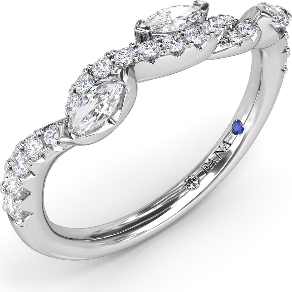 Twisted Band with Alternating Round and Marquise Diamonds by Fana - 0.52 Carat Total Diamond Weight