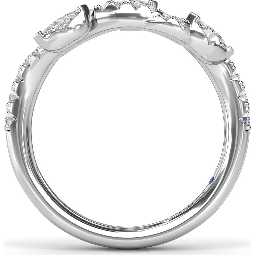 Twisted Band with Alternating Round and Marquise Diamonds by Fana - 0.52 Carat Total Diamond Weight