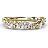 Twisted Band with Alternating Round and Marquise Diamonds by Fana - 0.52 Carat Total Diamond Weight