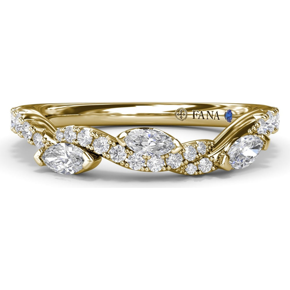 Twisted Band with Alternating Round and Marquise Diamonds by Fana - 0.52 Carat Total Diamond Weight