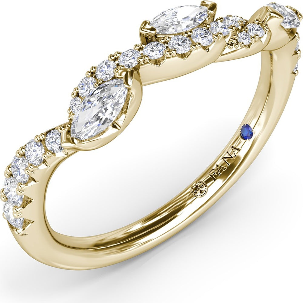 Twisted Band with Alternating Round and Marquise Diamonds by Fana - 0.52 Carat Total Diamond Weight