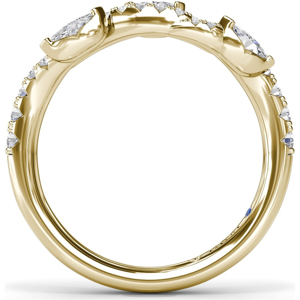 Twisted Band with Alternating Round and Marquise Diamonds by Fana - 0.52 Carat Total Diamond Weight