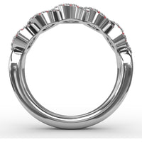 Twisted Band with Pear-Shaped Rubies and Diamond Halos by Fana - 1.00 Carat Total Gemstone Weight