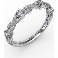 Twisted Diamond Band with Bezel Set Round Diamond Stations by Fana - 0.27 Carat Total Diamond Weight