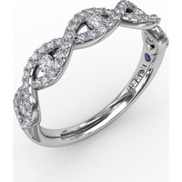 Twisted Diamond Band with Channel Set Round Diamonds by Fana - 0.41 Carat Total Diamond Weight