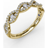 Twisted Diamond Band with Channel Set Round Diamonds by Fana - 0.41 Carat Total Diamond Weight