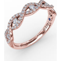 Twisted Diamond Band with Channel Set Round Diamonds by Fana - 0.41 Carat Total Diamond Weight