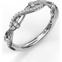 Twisted Diamond Band with Pavé Set Round Diamonds by Fana - 0.18 Carat Total Diamond Weight