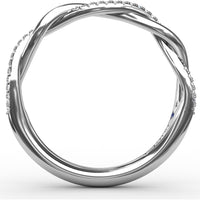 Twisted Diamond Wedding Band with Pavé Set Round Diamonds by Fana - 0.11 Carat Total Diamond Weight