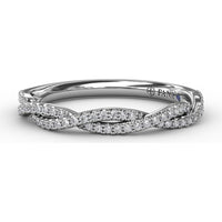 Twisted Diamond Wedding Band with Pavé-Set Round Diamonds by Fana - 0.21 Carat Total Diamond Weight