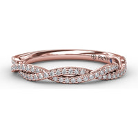 Twisted Diamond Wedding Band with Pavé-Set Round Diamonds by Fana - 0.21 Carat Total Diamond Weight
