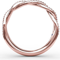 Twisted Diamond Wedding Band with Pavé-Set Round Diamonds by Fana - 0.21 Carat Total Diamond Weight