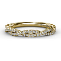 Twisted Diamond Wedding Band with Pavé-Set Round Diamonds by Fana - 0.21 Carat Total Diamond Weight