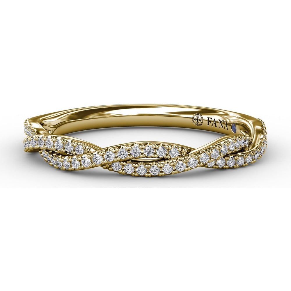 Twisted Diamond Wedding Band with Pavé-Set Round Diamonds by Fana - 0.21 Carat Total Diamond Weight