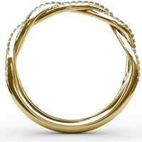 Twisted Diamond Wedding Band with Pavé-Set Round Diamonds by Fana - 0.21 Carat Total Diamond Weight