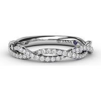 Twisted Diamond Wedding Band with Pavé-Set Round Diamonds by Fana - 0.29 Carat Total Diamond Weight