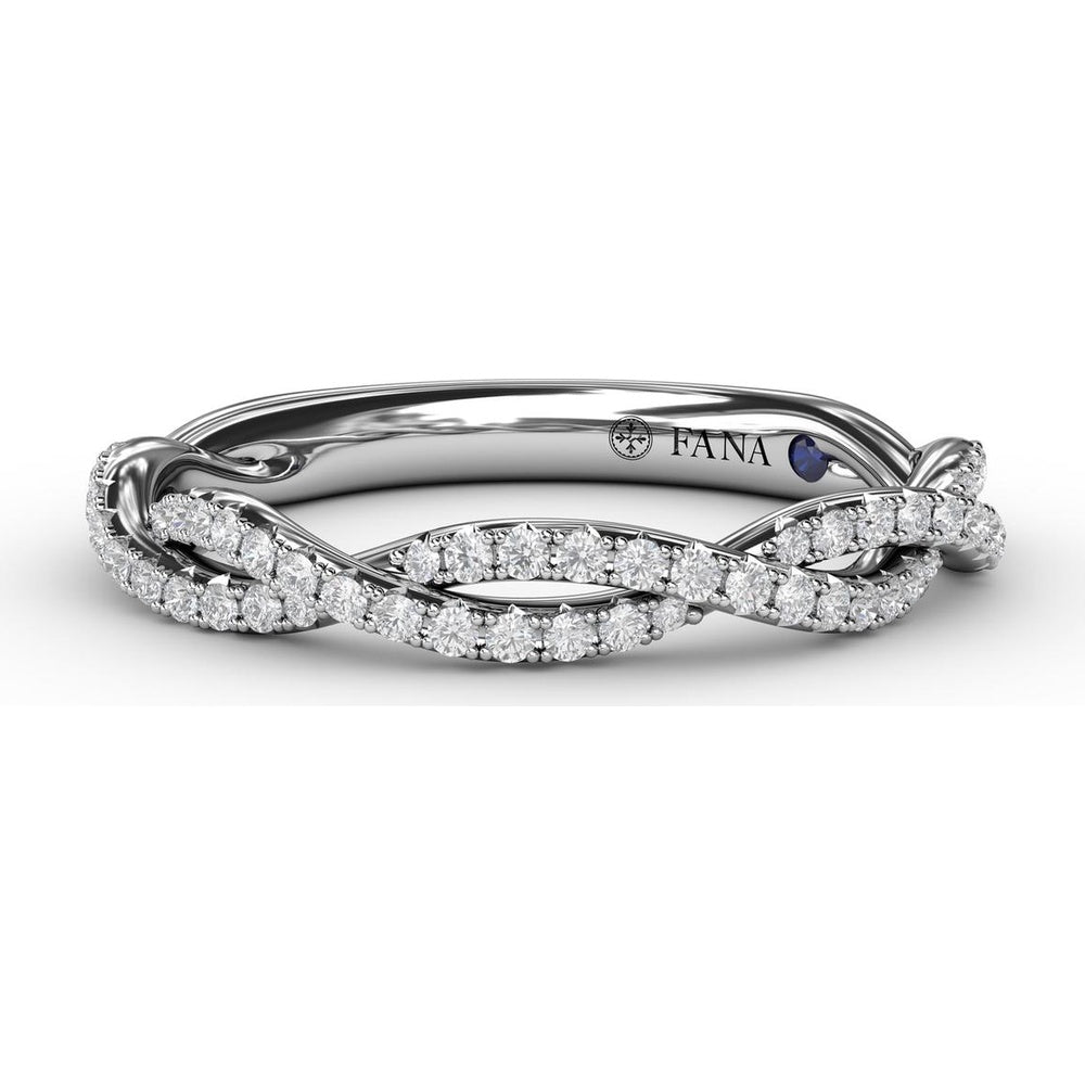 Twisted Diamond Wedding Band with Pavé-Set Round Diamonds by Fana - 0.29 Carat Total Diamond Weight
