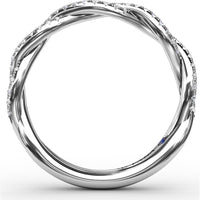 Twisted Diamond Wedding Band with Pavé-Set Round Diamonds by Fana - 0.29 Carat Total Diamond Weight