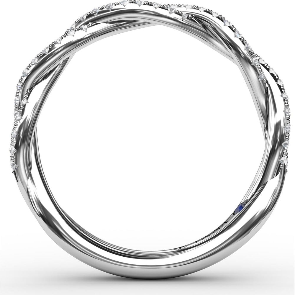 Twisted Diamond Wedding Band with Pavé-Set Round Diamonds by Fana - 0.29 Carat Total Diamond Weight