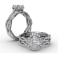 Twisted Diamond Wedding Band with Pavé-Set Round Diamonds by Fana - 0.29 Carat Total Diamond Weight