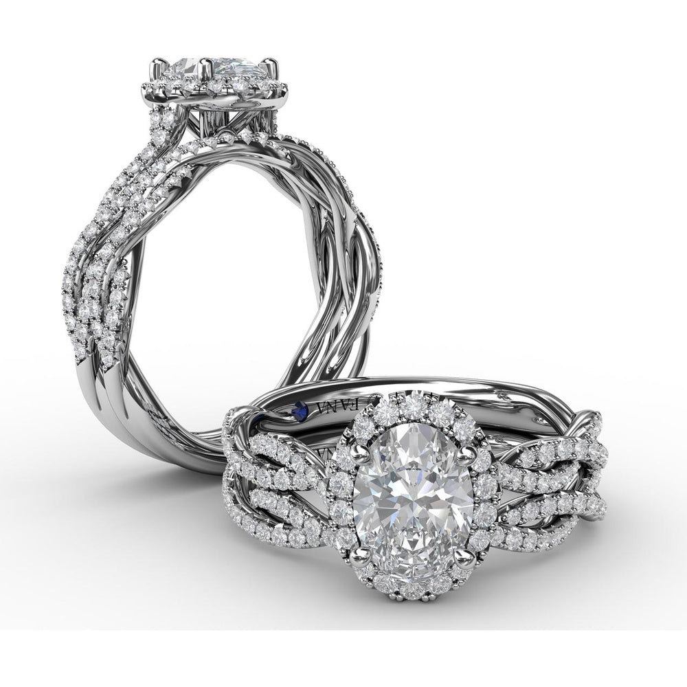 Twisted Diamond Wedding Band with Pavé-Set Round Diamonds by Fana - 0.29 Carat Total Diamond Weight
