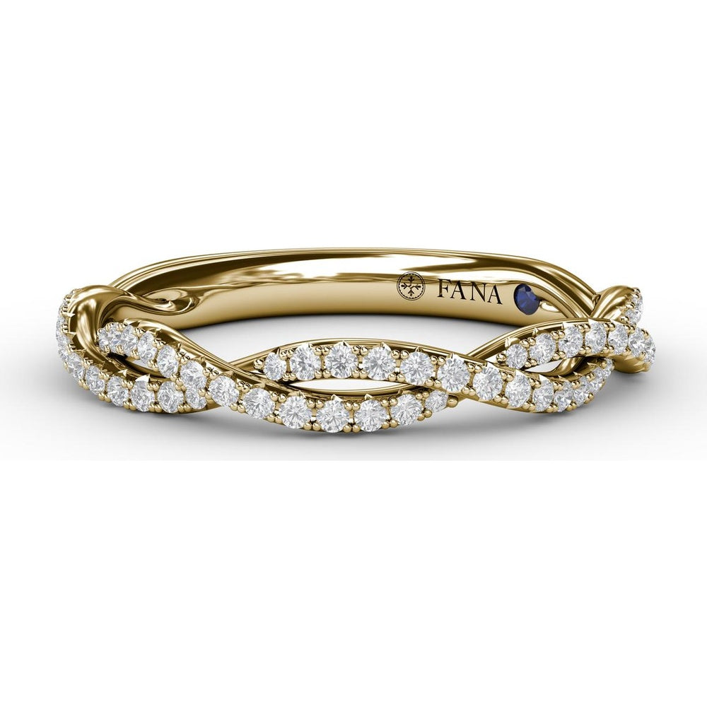 Twisted Diamond Wedding Band with Pavé-Set Round Diamonds by Fana - 0.29 Carat Total Diamond Weight
