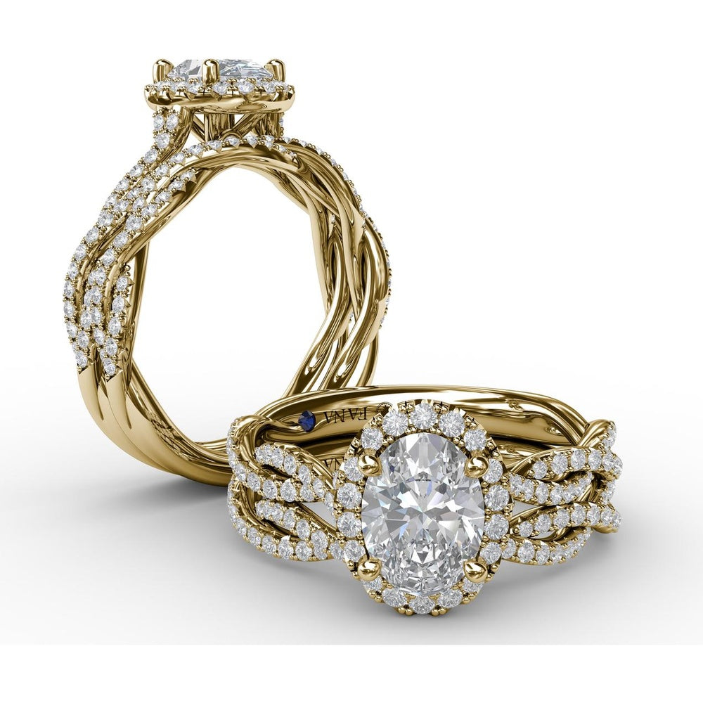 Twisted Diamond Wedding Band with Pavé-Set Round Diamonds by Fana - 0.29 Carat Total Diamond Weight