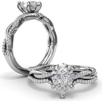 Twisted Engagement Ring Setting with Pavé Diamond Accents by Fana - 0.10 Carat Total Diamond Weight