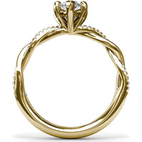 Twisted Engagement Ring Setting with Pavé Diamond Accents by Fana - 0.10 Carat Total Diamond Weight