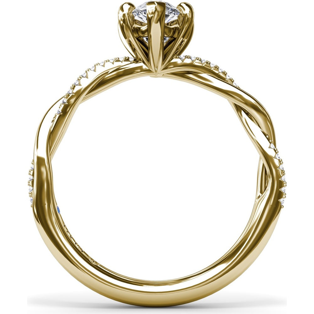 Twisted Engagement Ring Setting with Pavé Diamond Accents by Fana - 0.10 Carat Total Diamond Weight