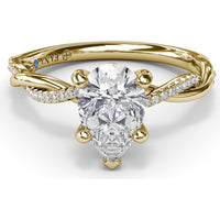 Twisted Engagement Ring Setting with Pavé Diamond Accents by Fana - 0.10 Carat Total Diamond Weight