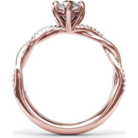 Twisted Engagement Ring Setting with Pavé Diamond Accents by Fana - 0.10 Carat Total Diamond Weight