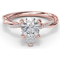 Twisted Engagement Ring Setting with Pavé Diamond Accents by Fana - 0.10 Carat Total Diamond Weight