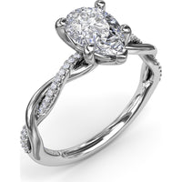 Twisted Engagement Ring Setting with Pavé Diamond Accents by Fana - 0.10 Carat Total Diamond Weight