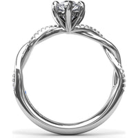 Twisted Engagement Ring Setting with Pavé Diamond Accents by Fana - 0.10 Carat Total Diamond Weight