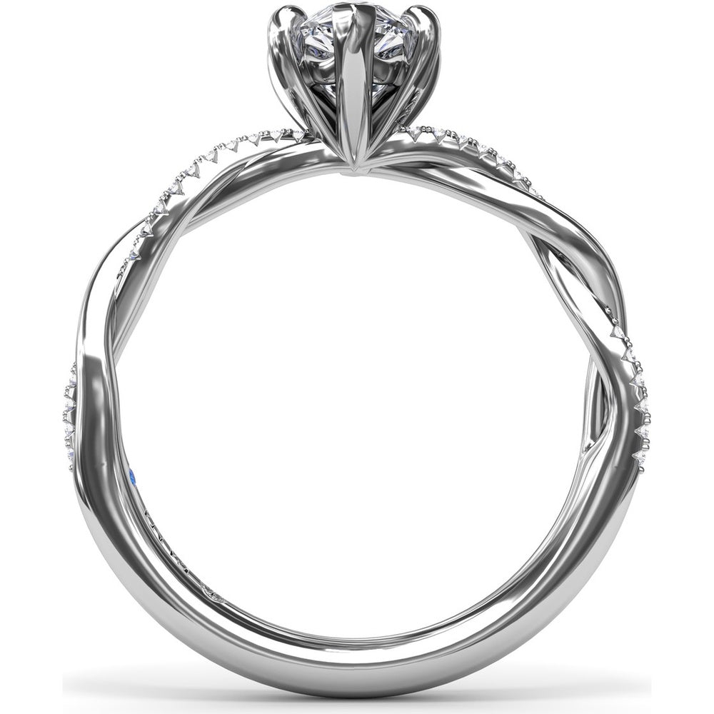 Twisted Engagement Ring Setting with Pavé Diamond Accents by Fana - 0.10 Carat Total Diamond Weight