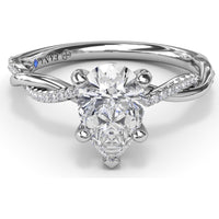 Twisted Engagement Ring Setting with Pavé Diamond Accents by Fana - 0.10 Carat Total Diamond Weight