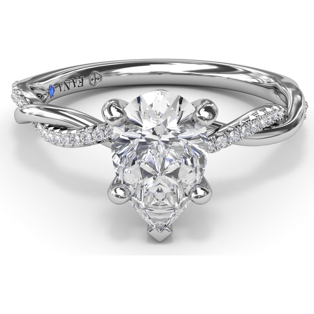 Twisted Engagement Ring Setting with Pavé Diamond Accents by Fana - 0.10 Carat Total Diamond Weight