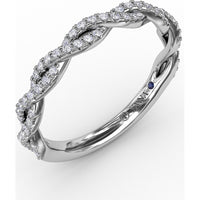 Twisted French Pavé Diamond Band with Round Diamonds by Fana - 0.28 Carat Total Diamond Weight