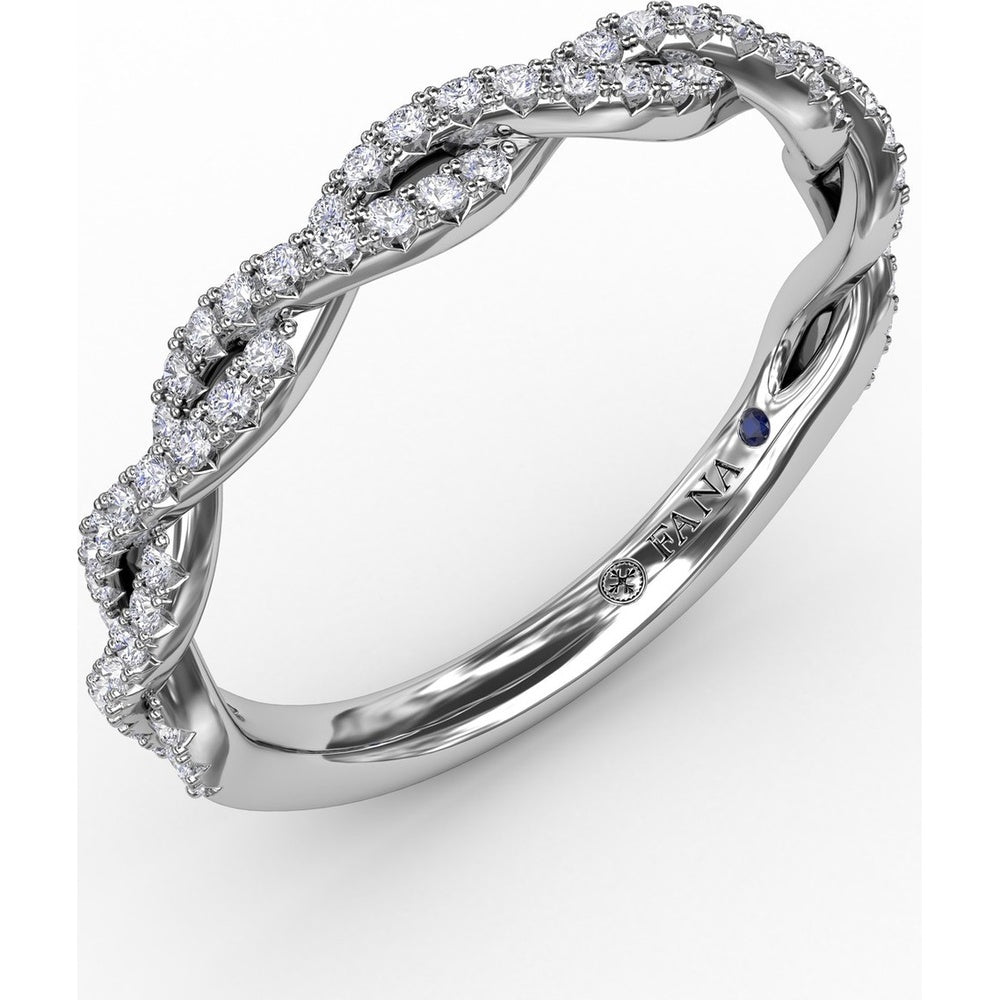 Twisted French Pavé Diamond Band with Round Diamonds by Fana - 0.28 Carat Total Diamond Weight