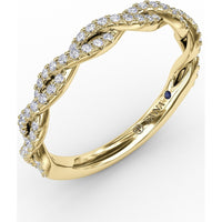 Twisted French Pavé Diamond Band with Round Diamonds by Fana - 0.28 Carat Total Diamond Weight