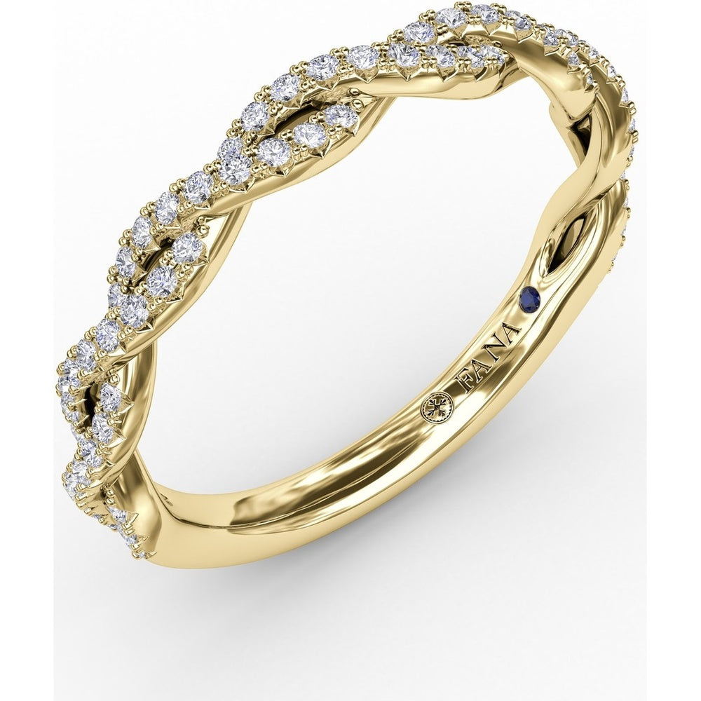 Twisted French Pavé Diamond Band with Round Diamonds by Fana - 0.28 Carat Total Diamond Weight