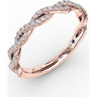 Twisted French Pavé Diamond Band with Round Diamonds by Fana - 0.28 Carat Total Diamond Weight