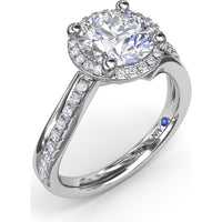 Twisted Halo Engagement Ring Setting with Round Diamonds by Fana - 0.30 Carat Total Diamond Weight